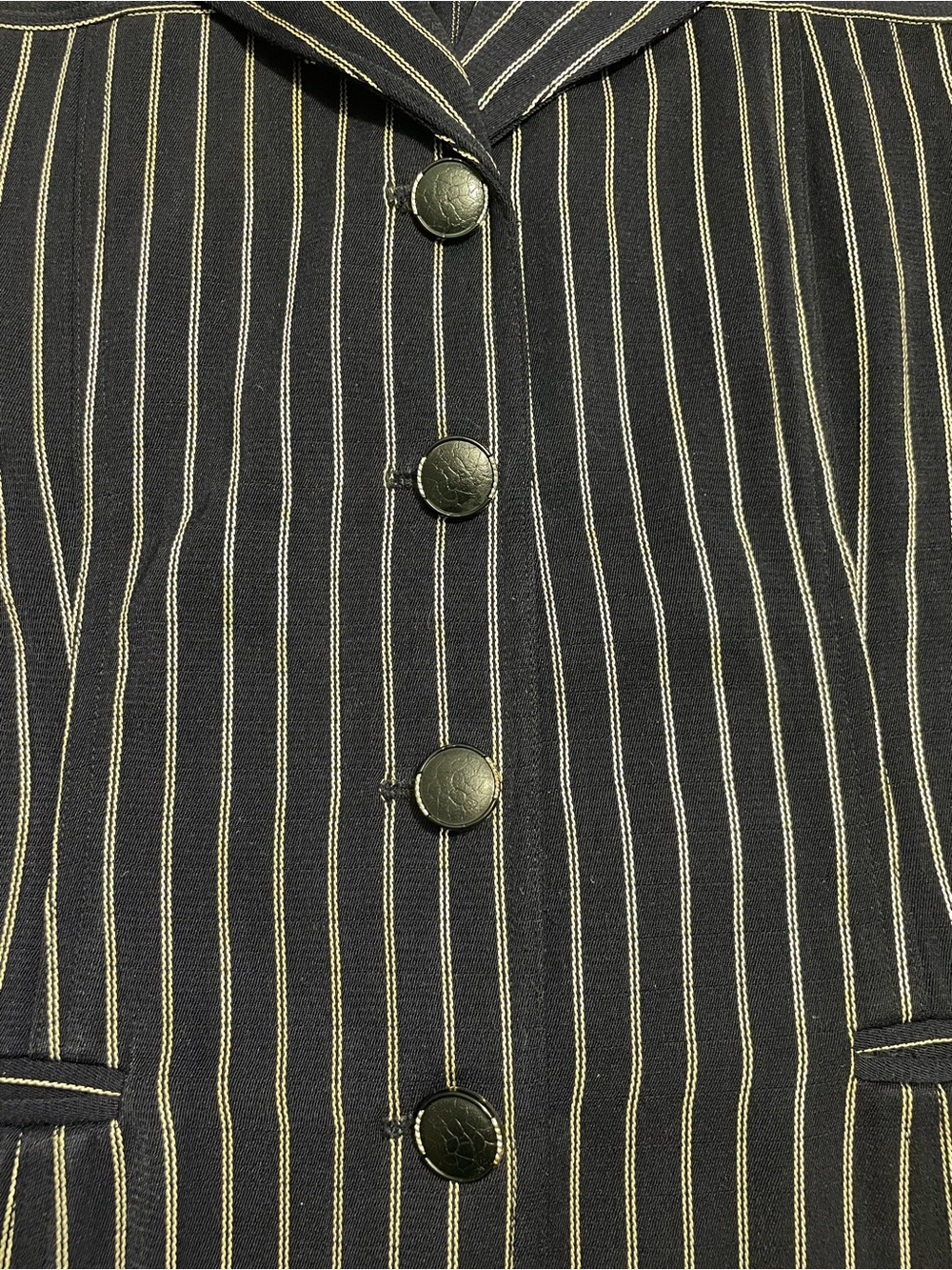Versace Pinstripe Blazer with Contrast Buttons